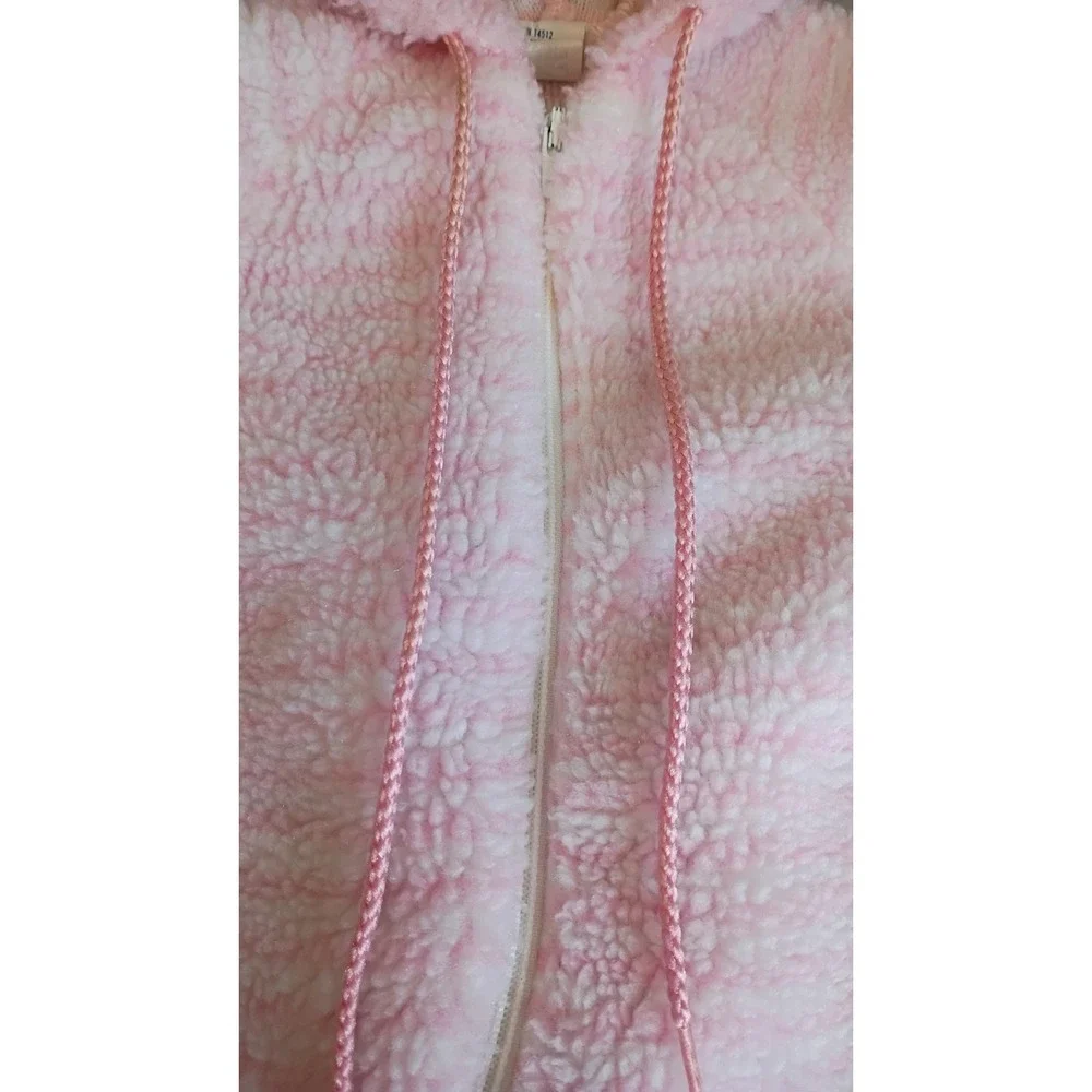 Vintage Universal Children's Wear Baby Girls Pink Sherpa Snowsuit‎ Hooded 0-6mo